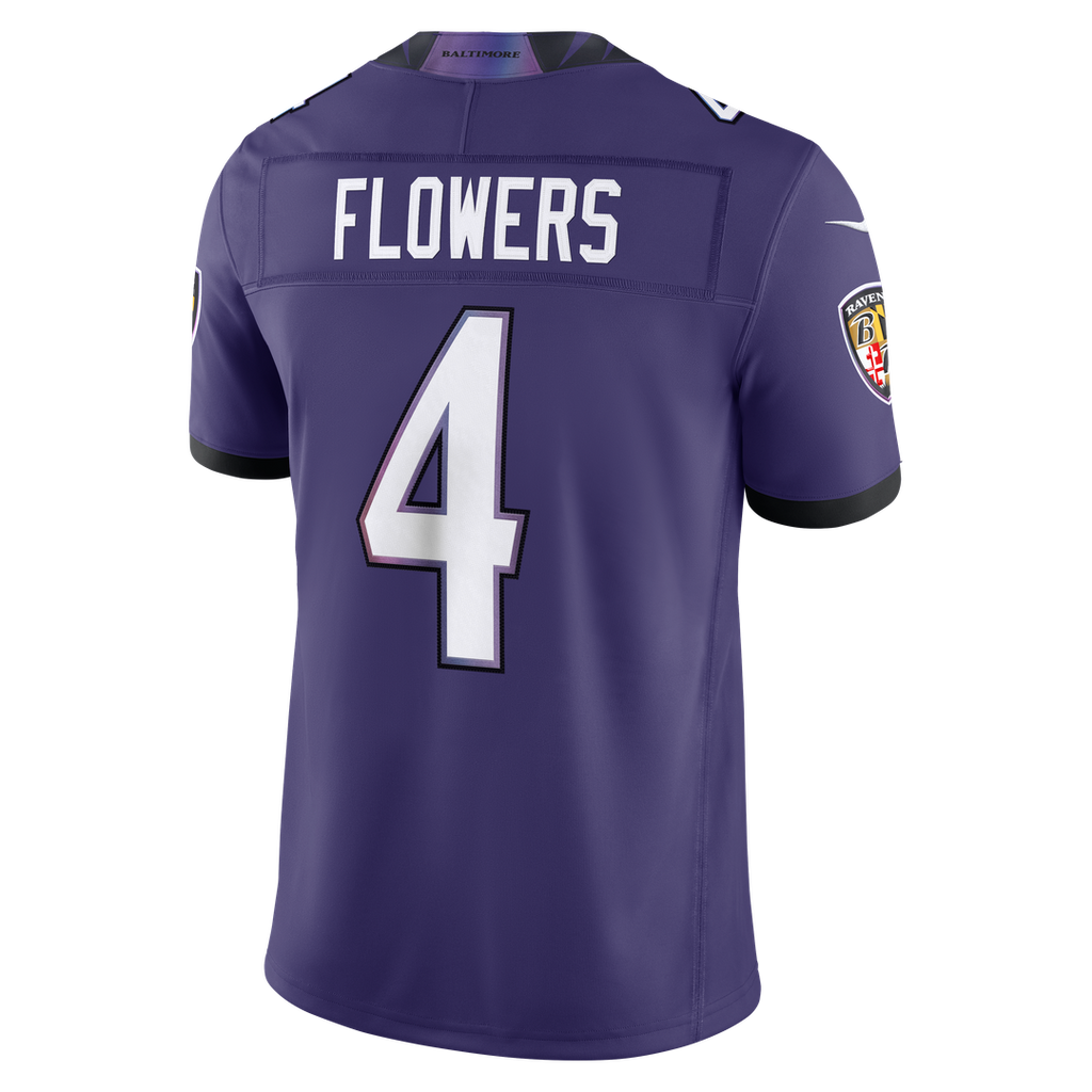Zay Flowers Baltimore Ravens Vapor F.U.S.E. Stitched Limited Jersey - White