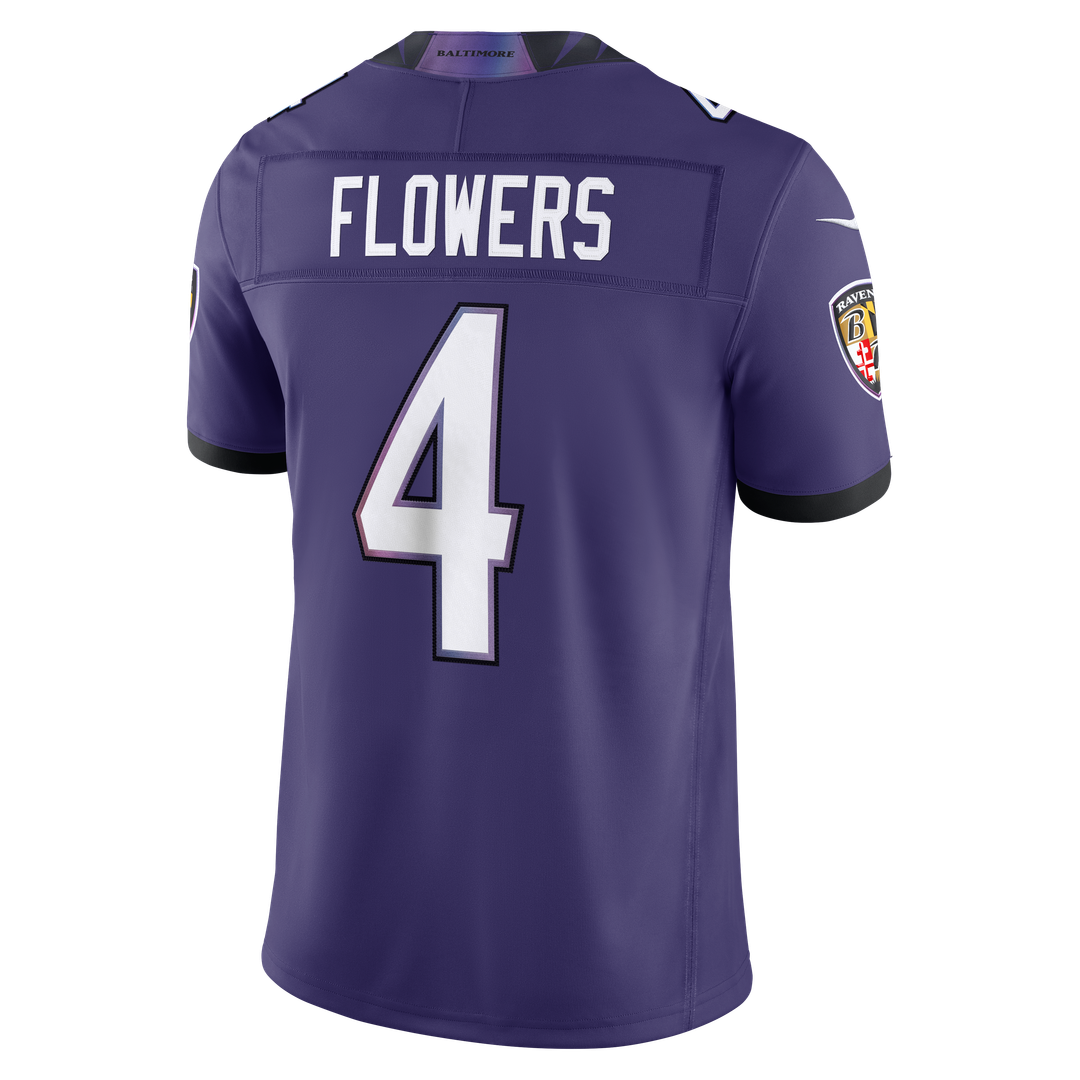 Zay Flowers Baltimore Ravens Vapor F.U.S.E. Stitched Limited Jersey - White