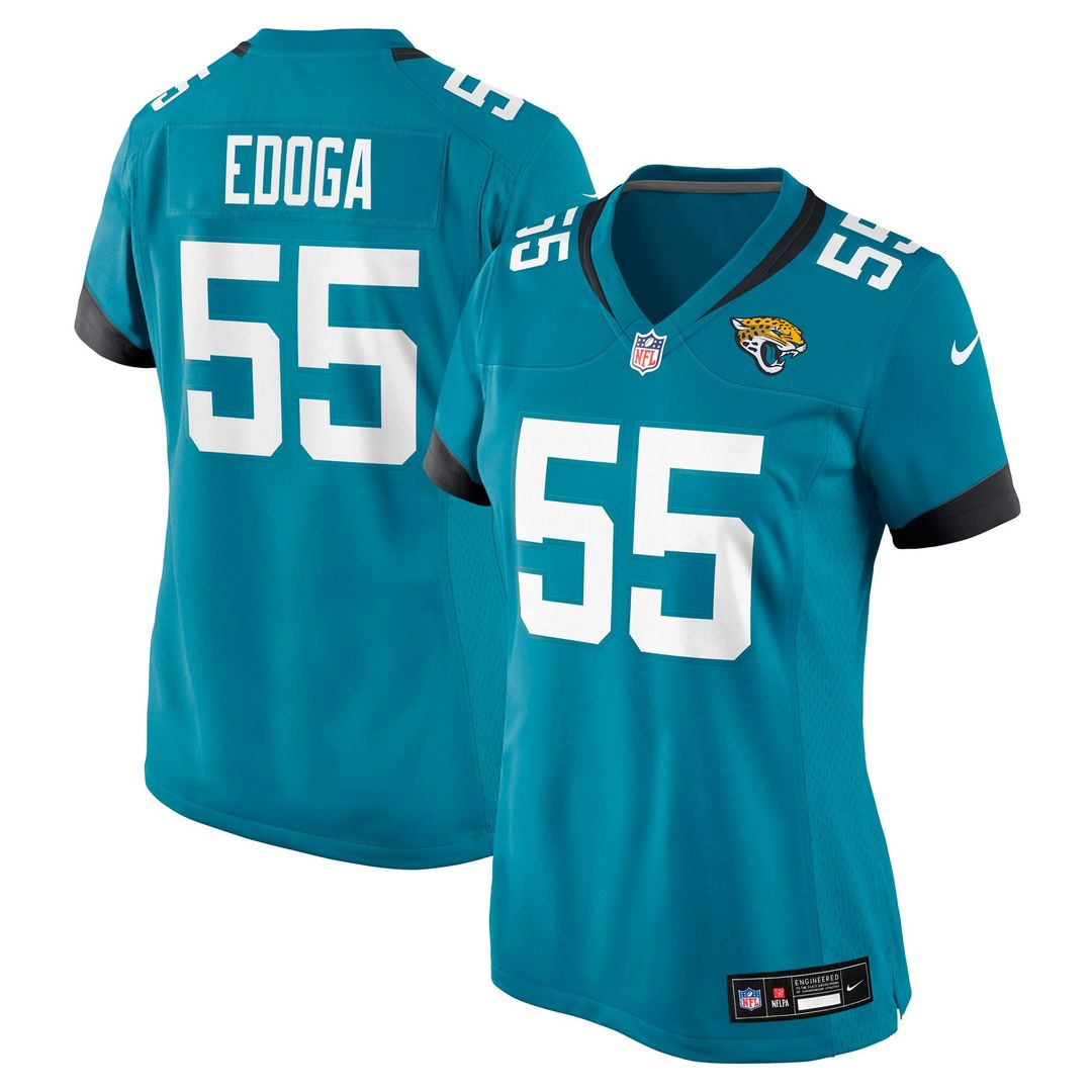 Chuma Edoga Jacksonville Jaguars Women's Team Game Jersey - Teal
