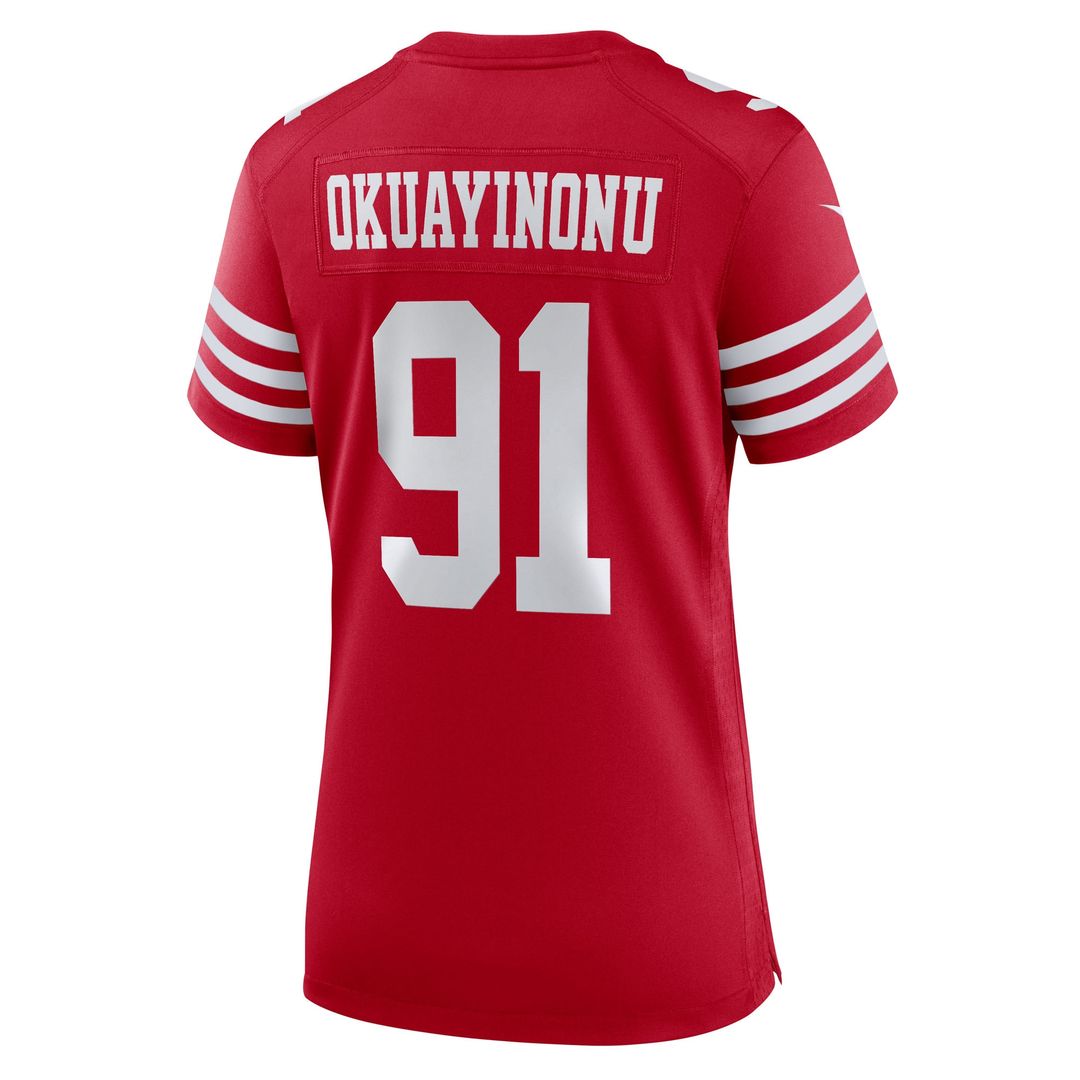 Sam Okuayinonu San Francisco 49ers Women's Team Game Jersey - Scarlet