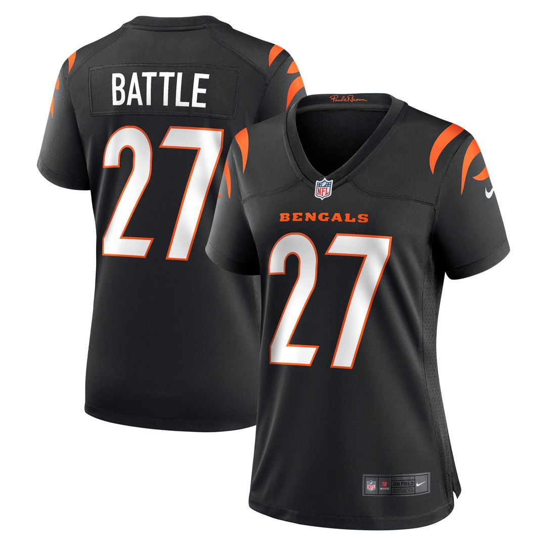 Battle Cincinnati Bengals Women's Team Game Jersey - Black