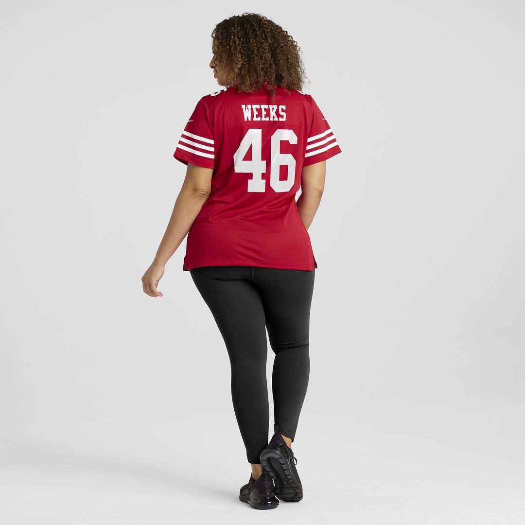 Jon Weeks San Francisco 49ers Women's Team Game Jersey - Scarlet