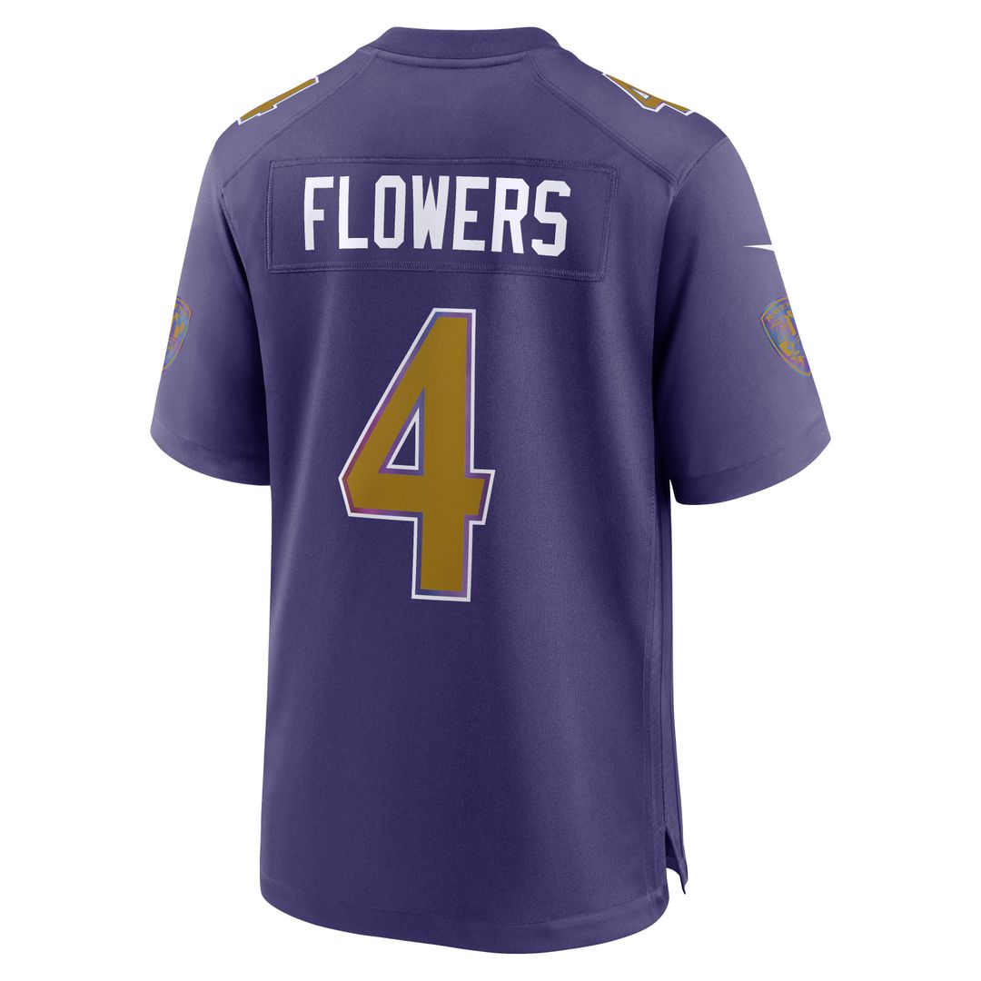 Zay Flowers Baltimore Ravens Alternate Game Jersey - Purple