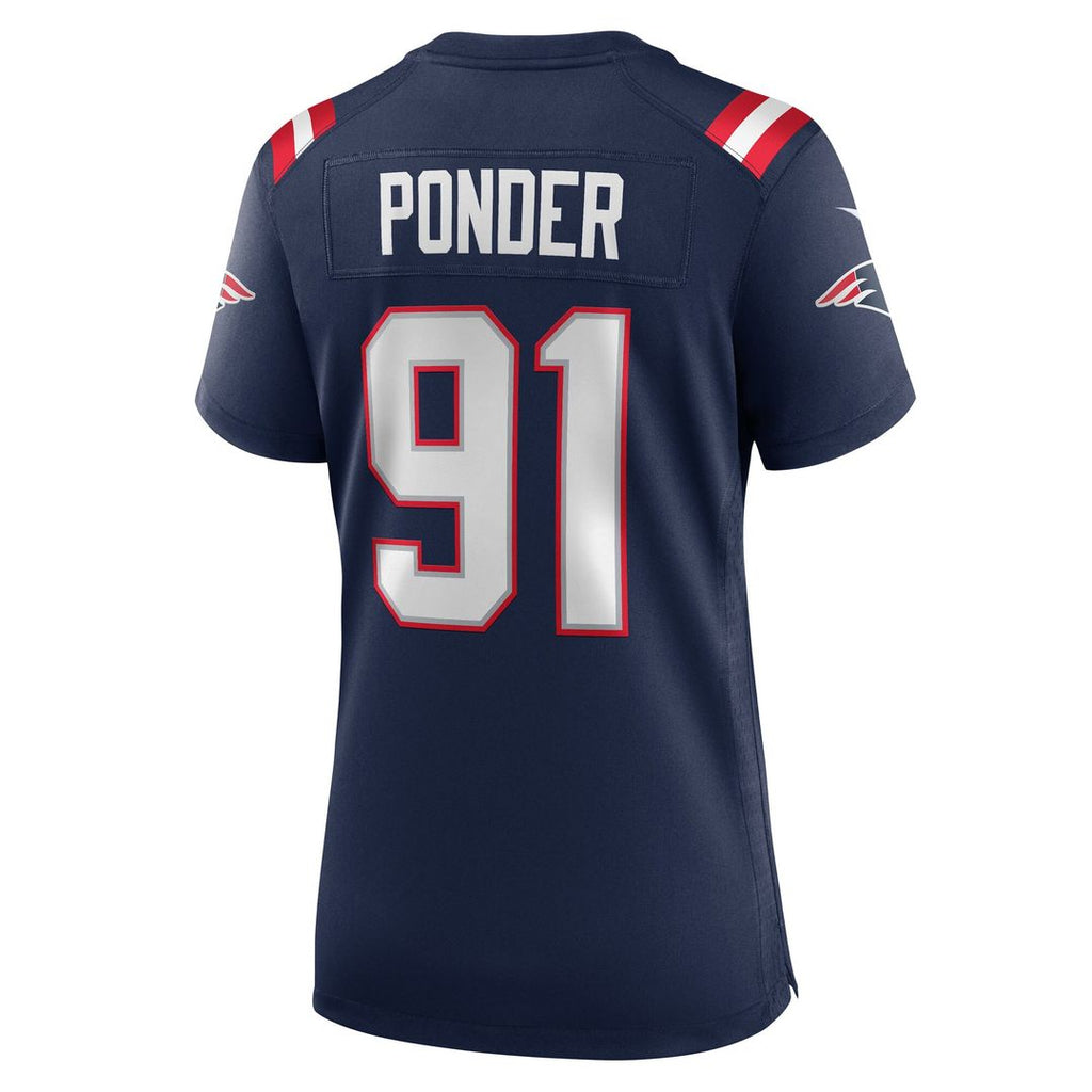 Elijah Ponder New England Patriots Women's Team Game Jersey - Navy