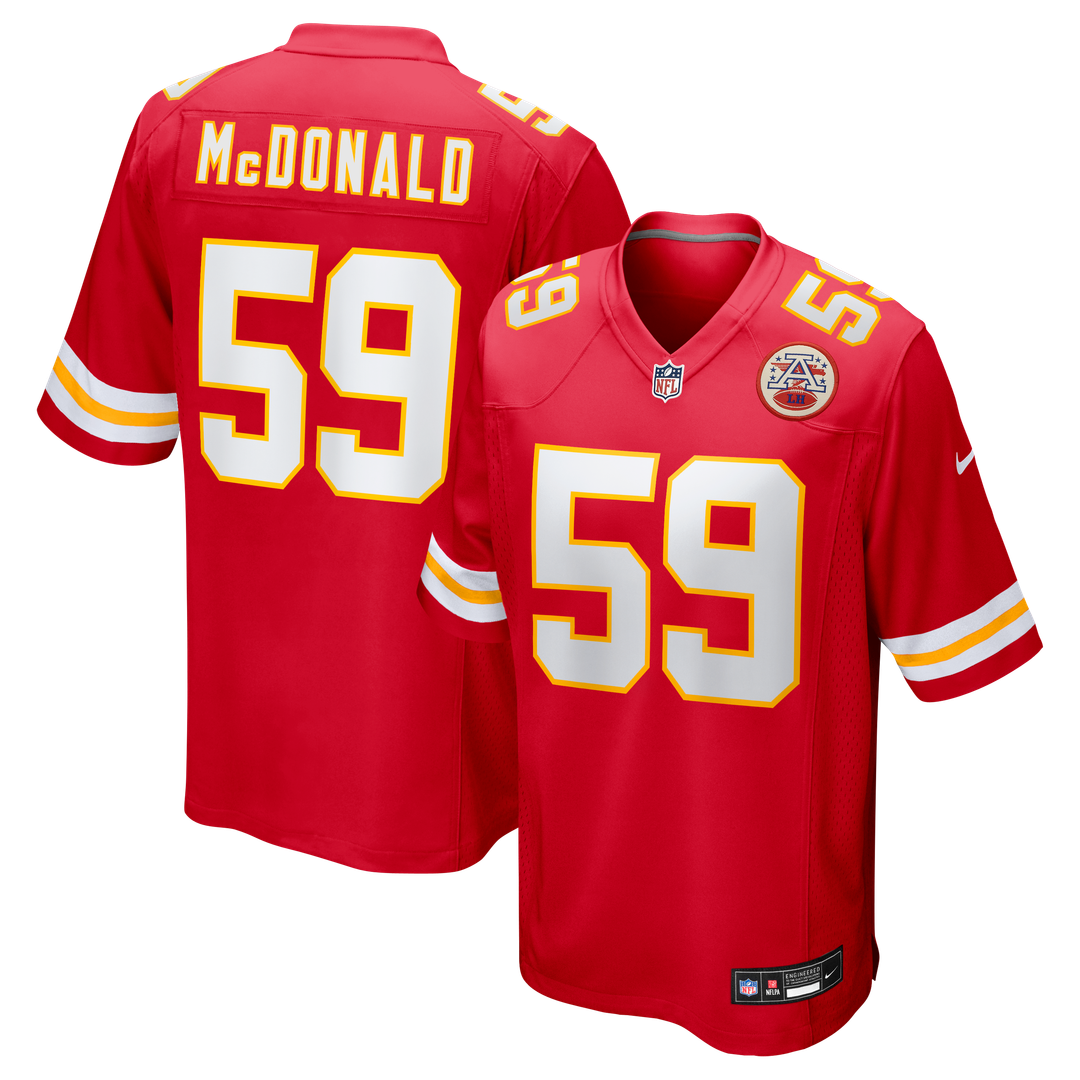 Cooper McDonald Kansas City Chiefs Team Game Jersey - Red
