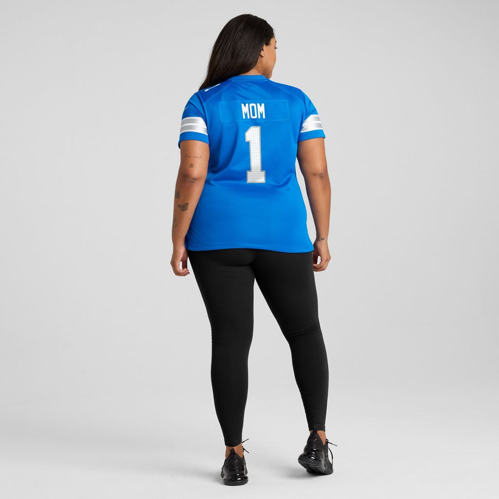 Number 1 Mom Detroit Lions Game Jersey - Blue