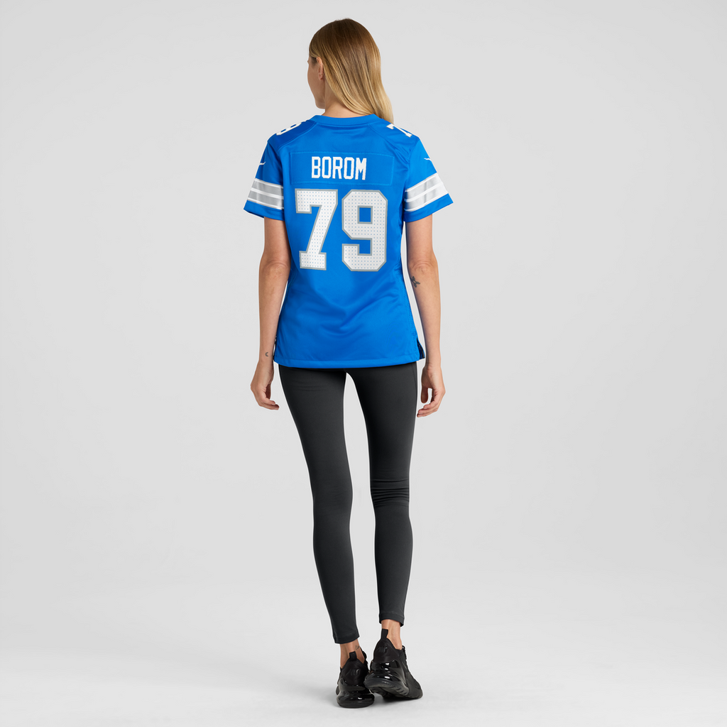 Larry Borom Detroit Lions Women's Team Game Jersey - Blue