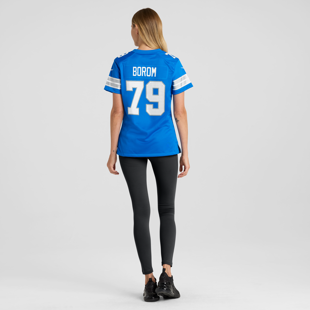 Larry Borom Detroit Lions Women's Team Game Jersey - Blue