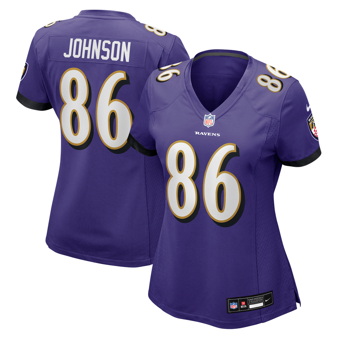 Cornelius Johnson Baltimore Ravens Women's Team Game Jersey - Purple