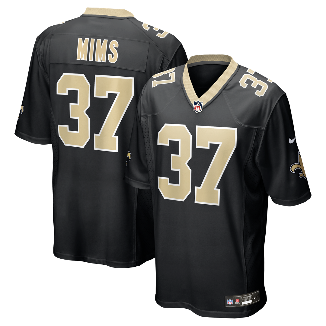 Mims New Orleans Saints Team Game Jersey - Black