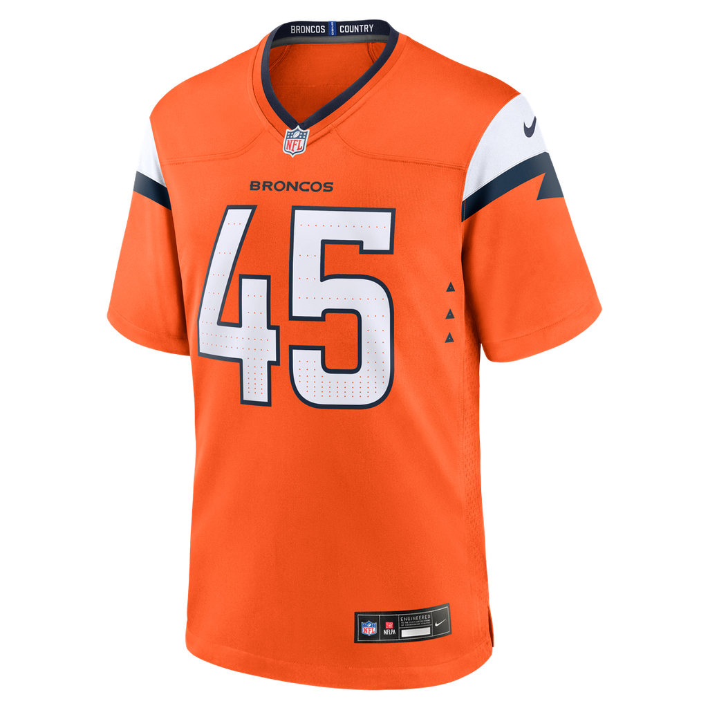 Nate Adkins Denver Broncos Team Game Jersey - Orange