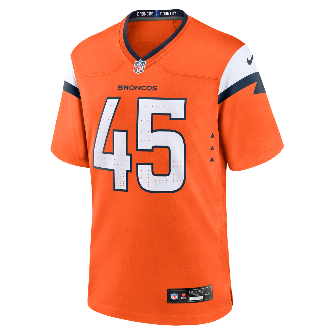 Nate Adkins Denver Broncos Team Game Jersey - Orange
