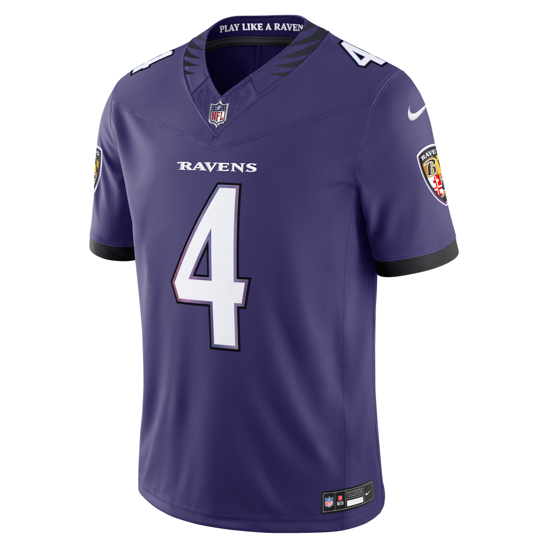 Zay Flowers Baltimore Ravens Vapor F.U.S.E. Stitched Limited Jersey - White