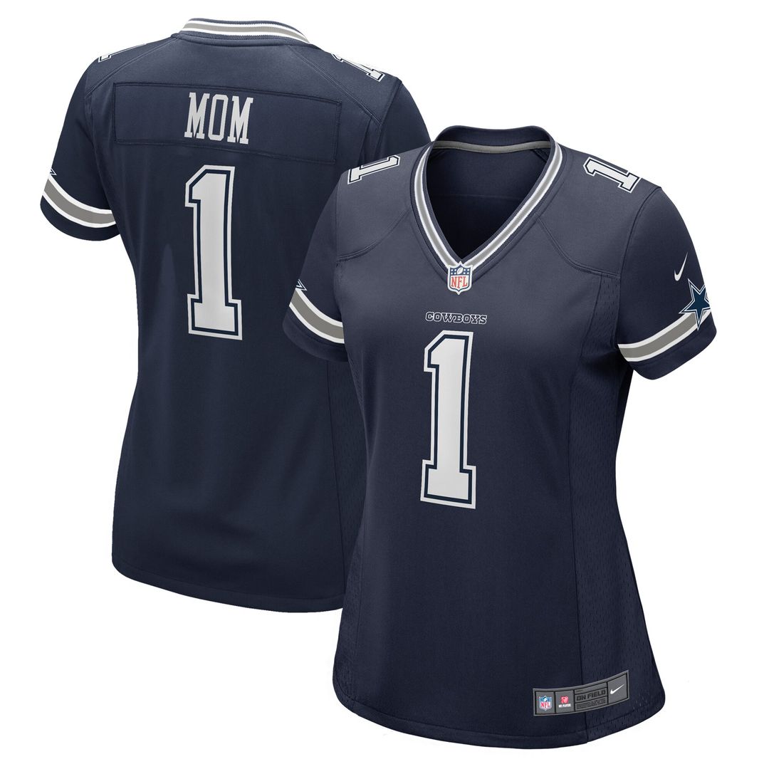 Number 1 Mom Dallas Cowboys Women's Game Jersey - Navy