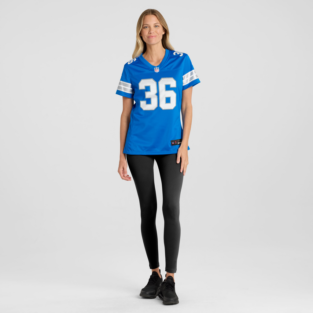 Chuck Clark Detroit Lions Women's Team Game Jersey - Blue