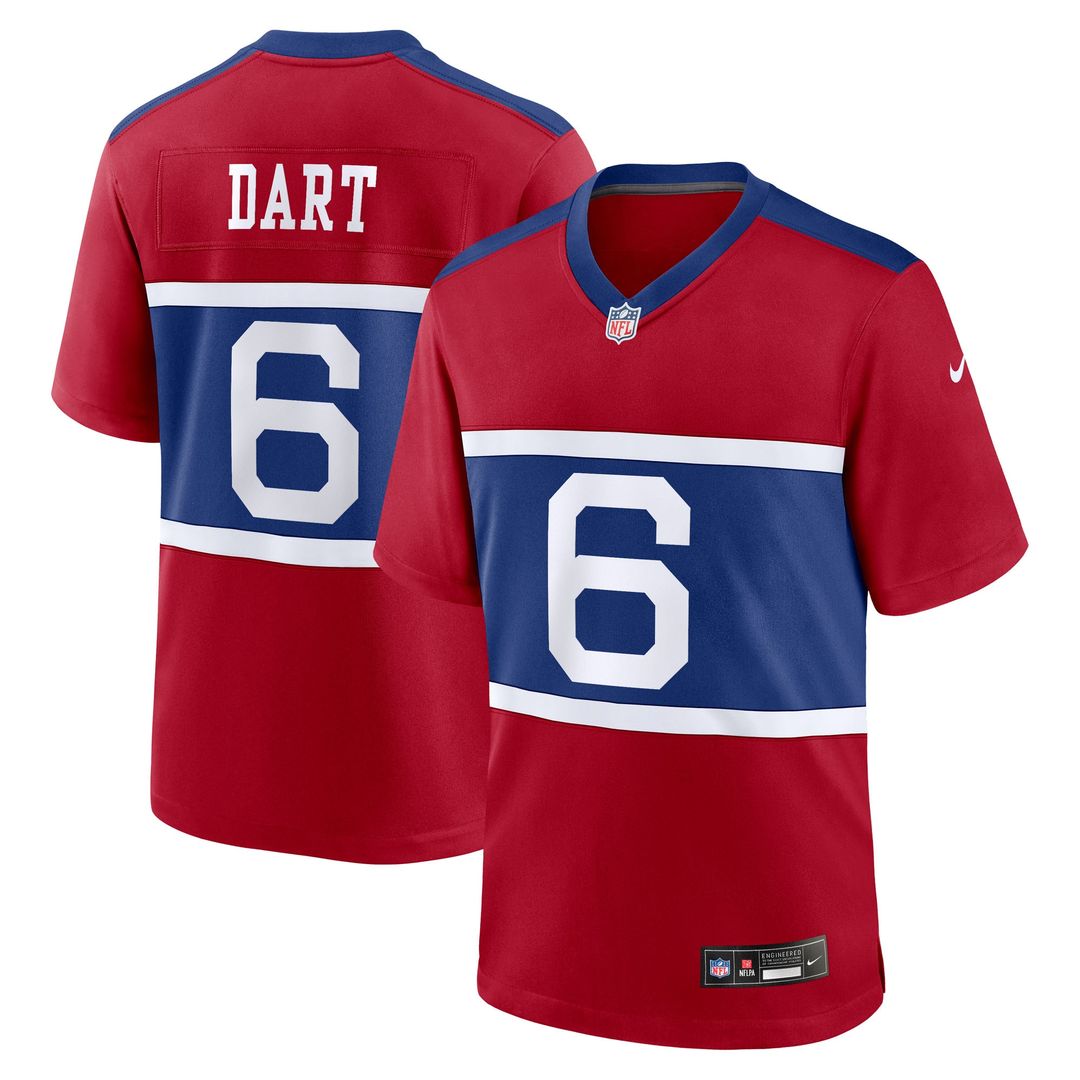 Jaxson Dart New York Giants Alternate Century Red Game Jersey - Red