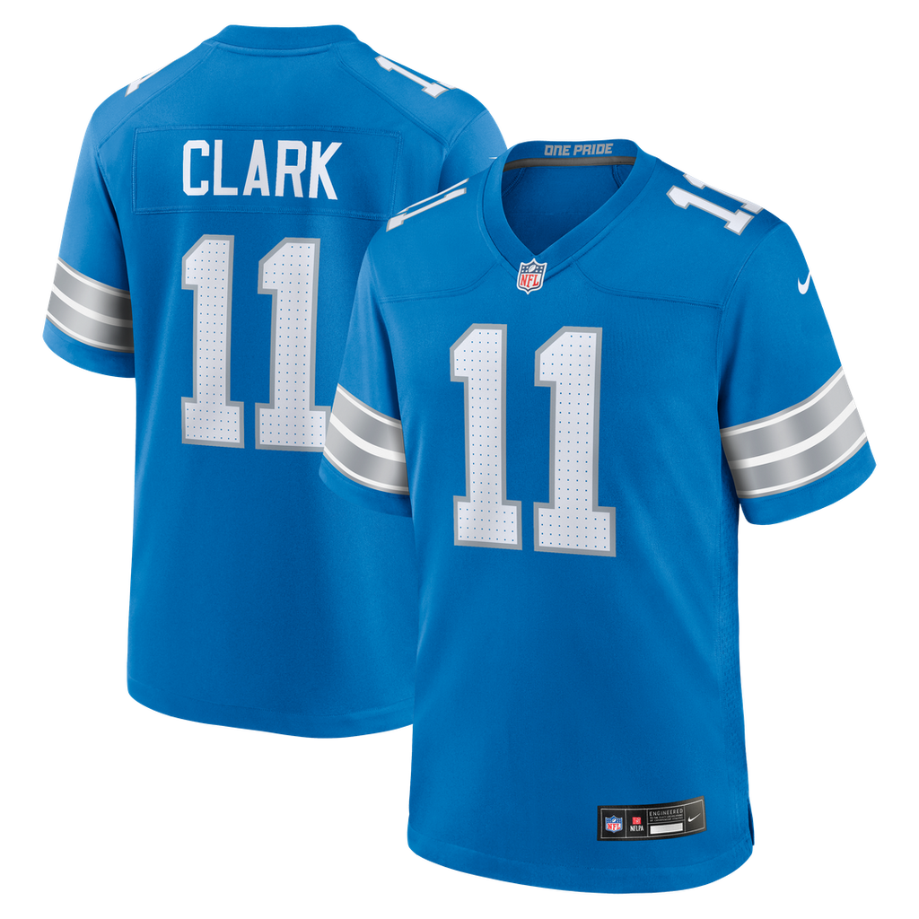 Damone Clark Detroit Lions Team Game Jersey - Blue