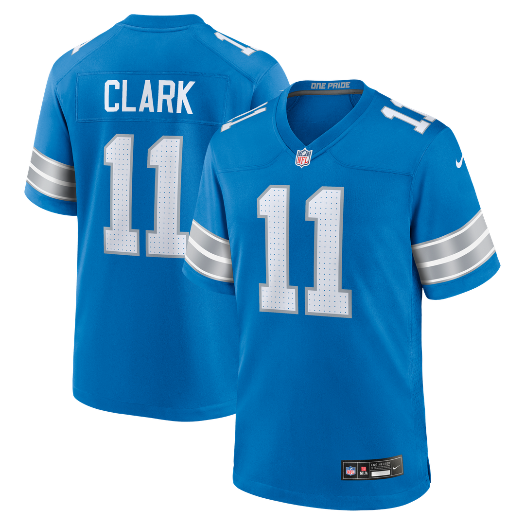 Damone Clark Detroit Lions Team Game Jersey - Blue