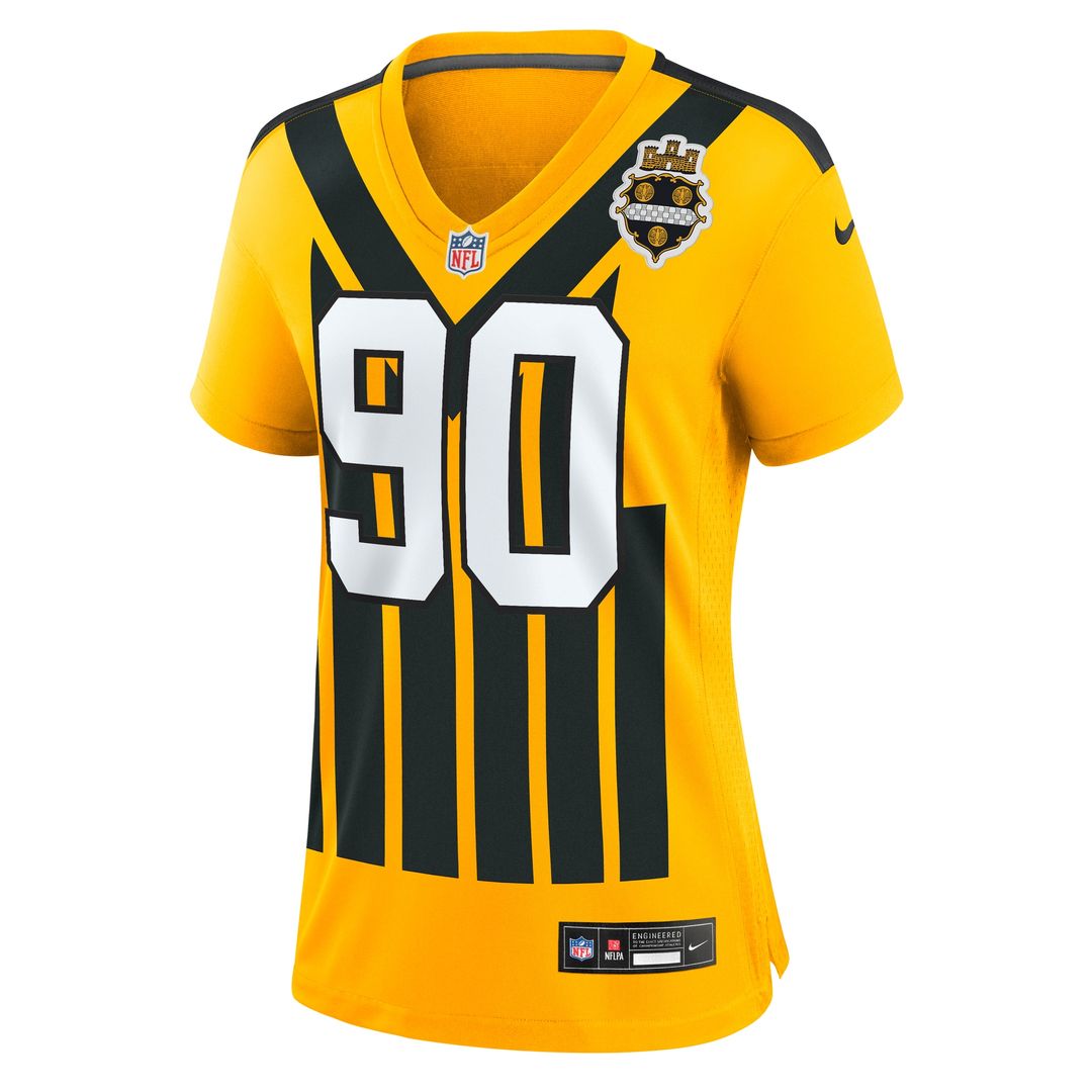 T.J. Watt Pittsburgh Steelers Women's Alternate 1933 Throwback Game Jersey - Gold