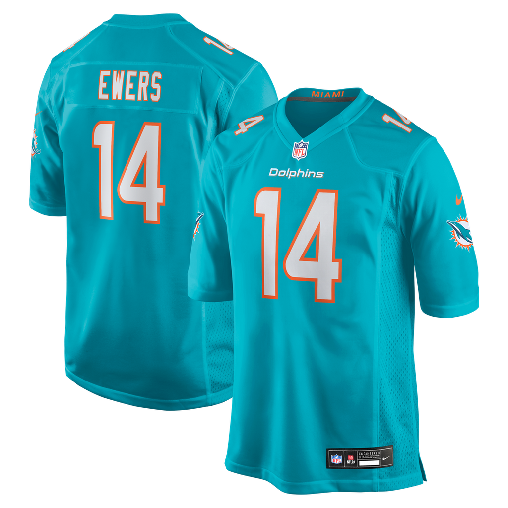 Quinn Ewers Miami Dolphins Team Game Jersey - Aqua