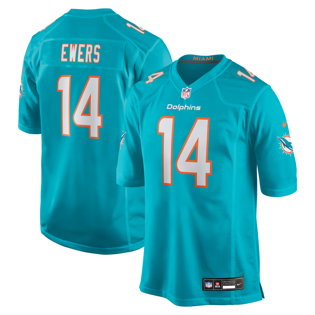 Quinn Ewers Miami Dolphins Team Game Jersey - Aqua