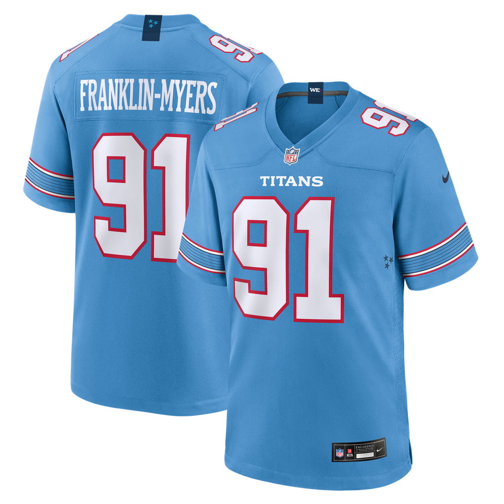John Franklin-Myers Tennessee Titans Team Game Jersey - Light Blue