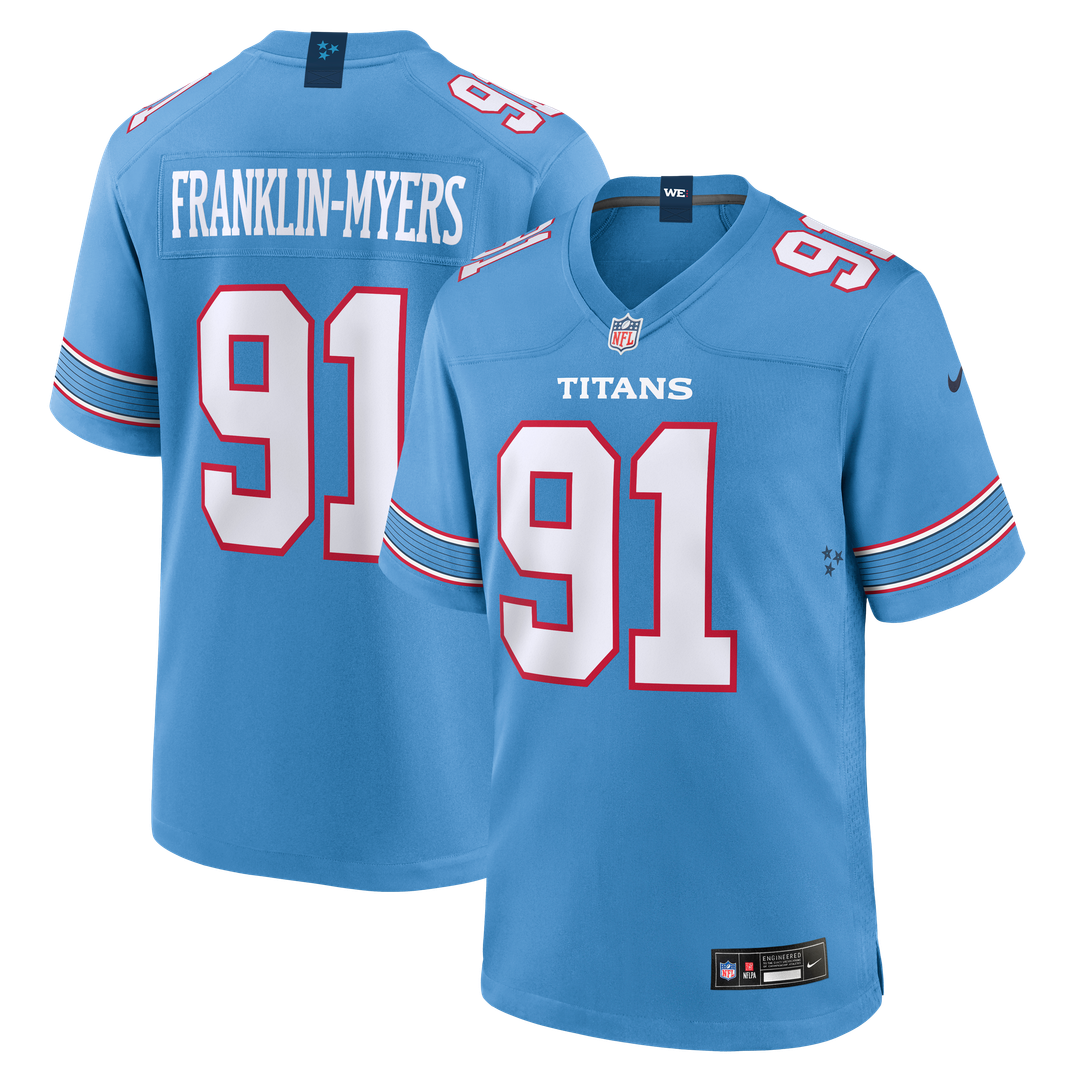 John Franklin-Myers Tennessee Titans Team Game Jersey - Light Blue