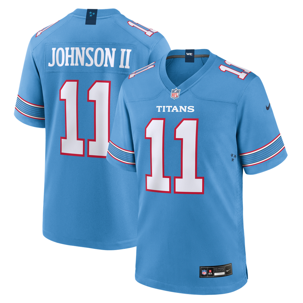 Jermaine Johnson II Tennessee Titans Team Game Jersey - Light Blue