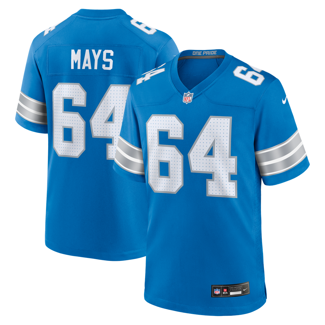 Cade Mays Detroit Lions Team Game Jersey - Blue