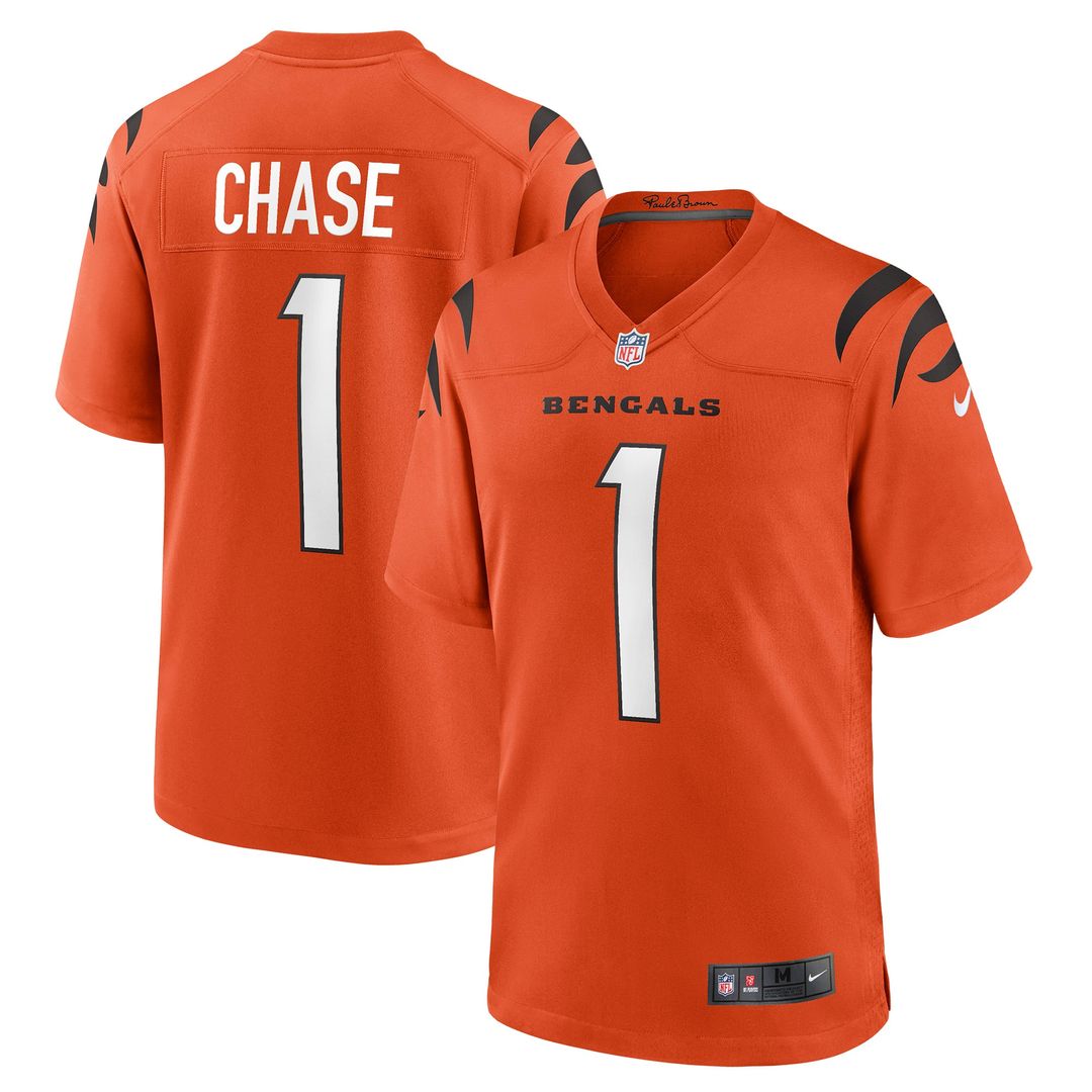 Ja'Marr Chase Cincinnati Bengals Alternate Game Jersey - Orange