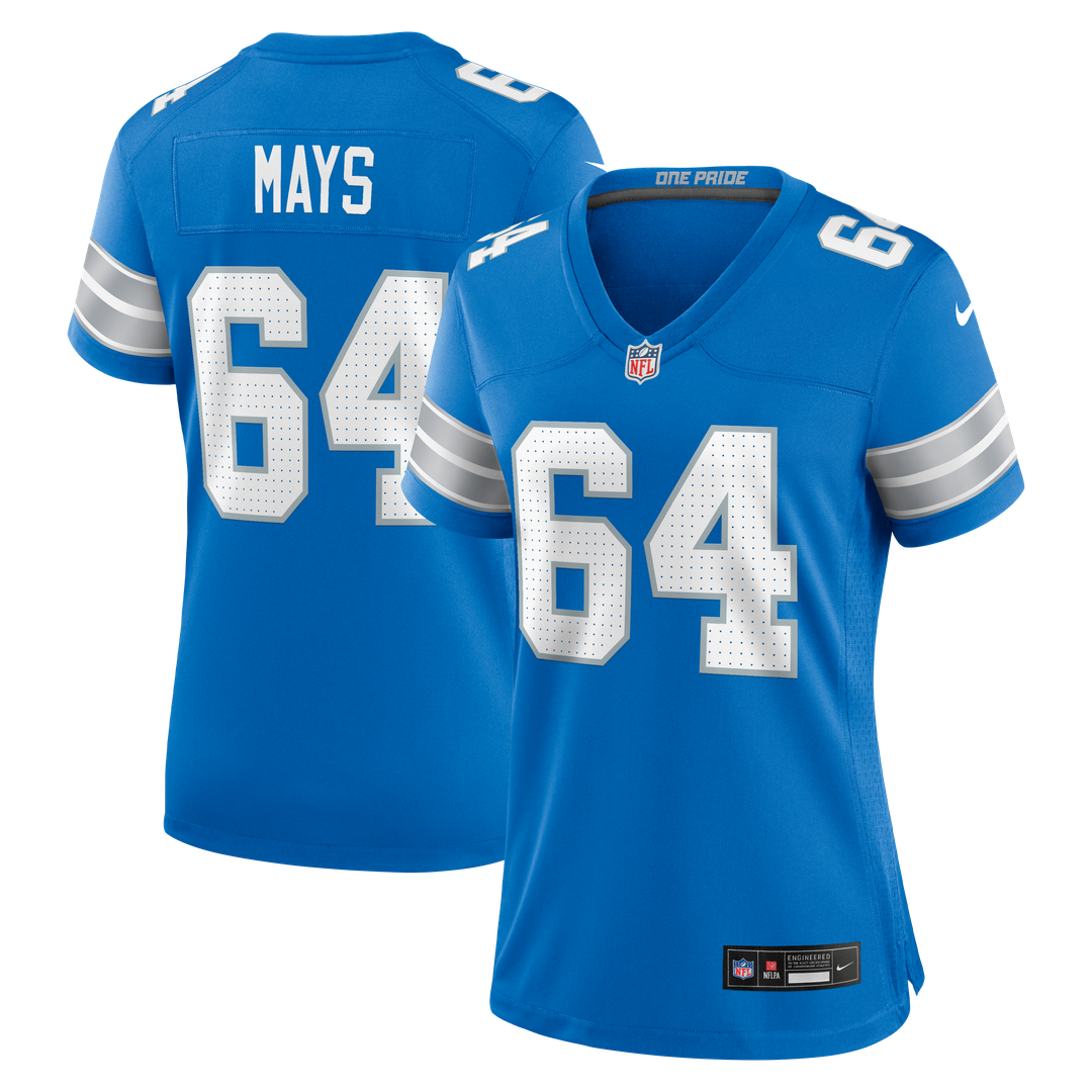 Cade Mays Detroit Lions Women's Team Game Jersey - Blue