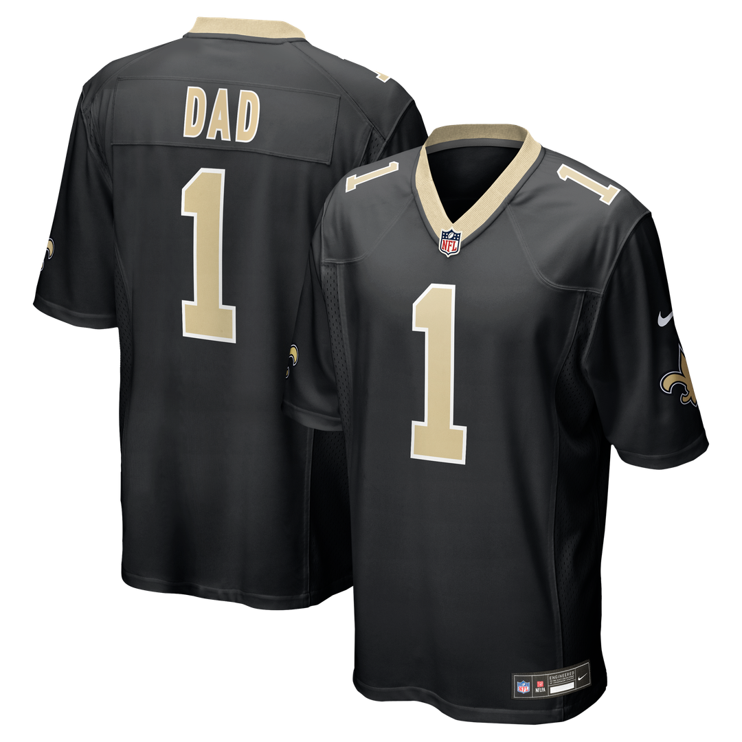 Number 1 Dad New Orleans Saints Game Jersey - Black