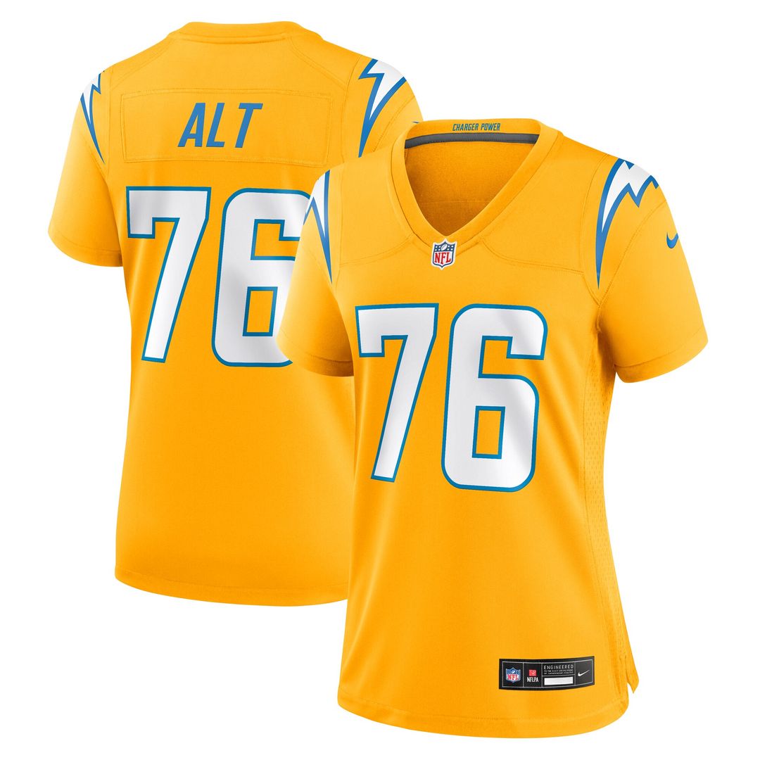 Joe Alt Los Angeles Chargers Women's Alternate Charger Power Game Jersey - Gold