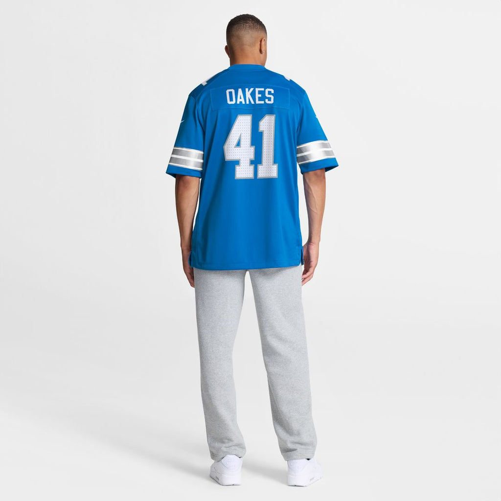 Gunnar Oakes Detroit Lions Team Game Jersey - Blue