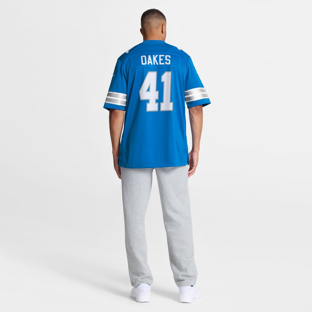 Gunnar Oakes Detroit Lions Team Game Jersey - Blue