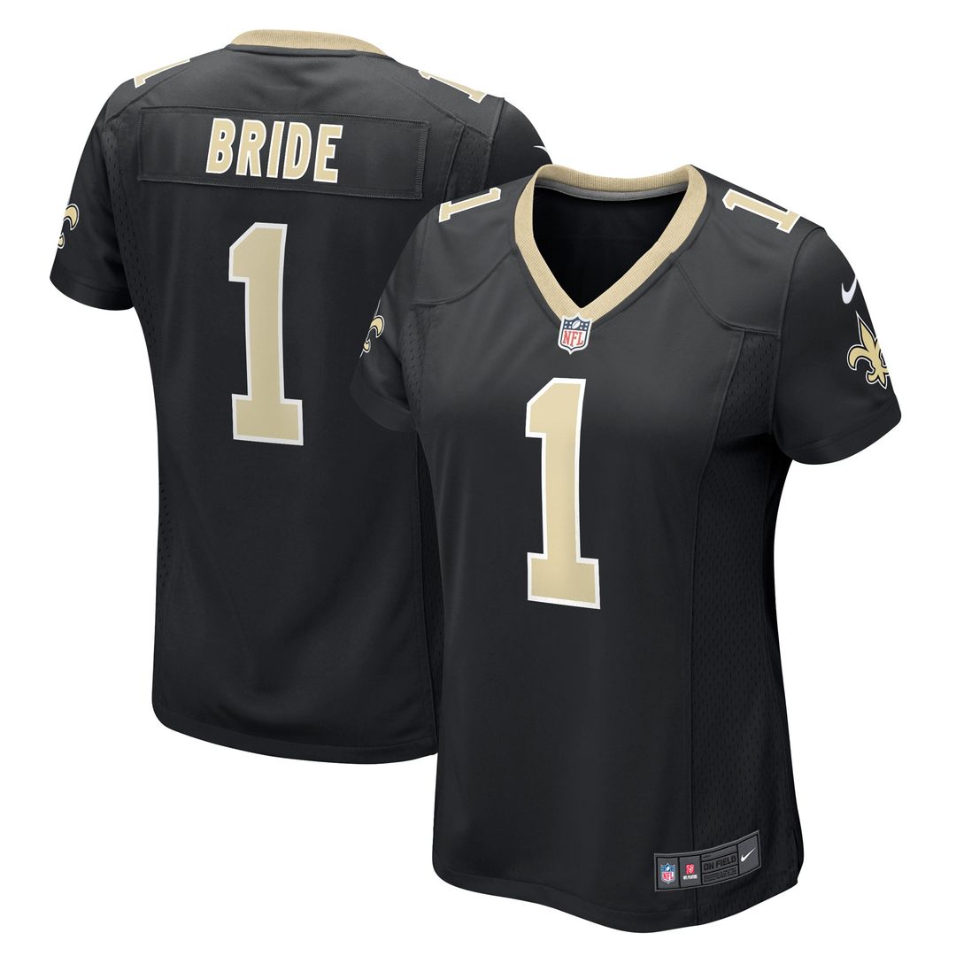 Number 1 Bride New Orleans Saints Women's Game Jersey - Black