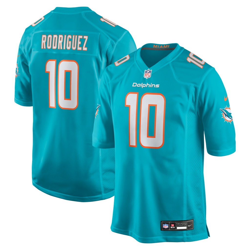 Jacob Rodriguez Miami Dolphins Game Jersey - Aqua