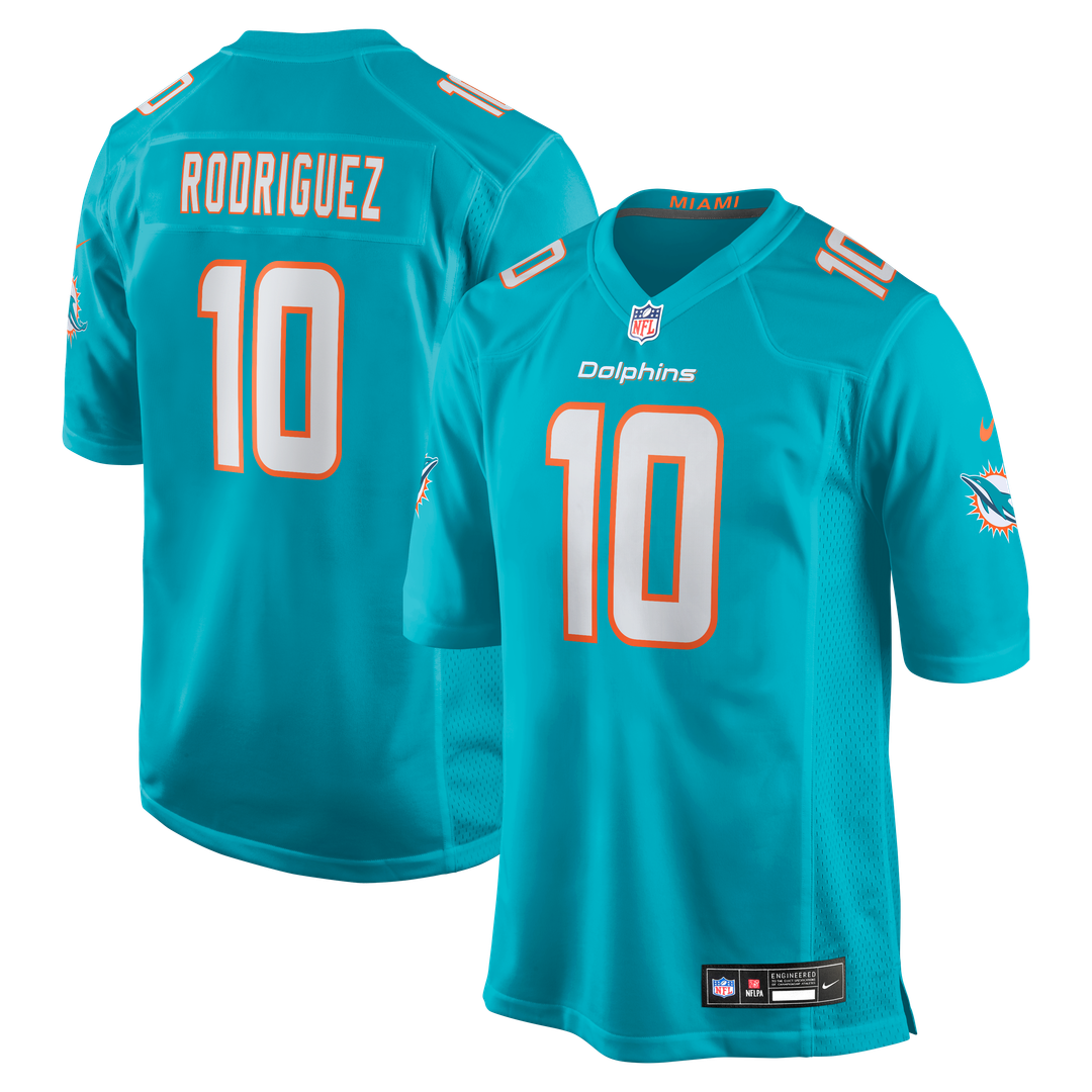 Jacob Rodriguez Miami Dolphins Game Jersey - Aqua
