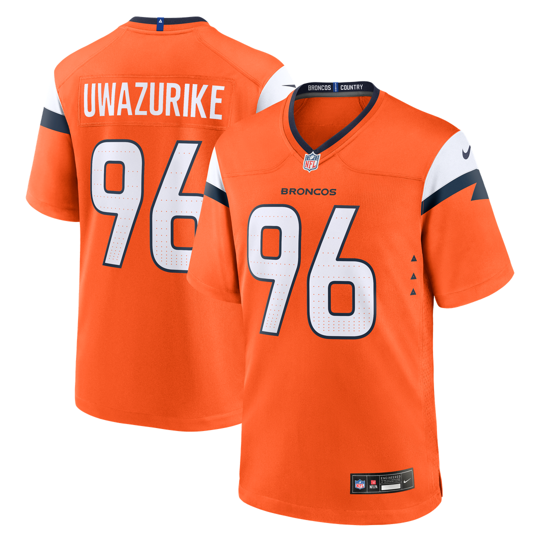 Eyioma Uwazurike Denver Broncos Team Game Jersey - Orange