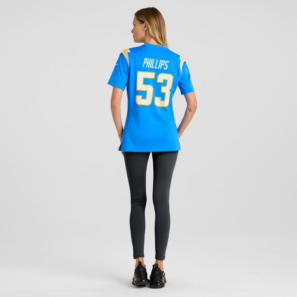 Del'Shawn Phillips Los Angeles Chargers Women's Team Game Jersey - Powder Blue