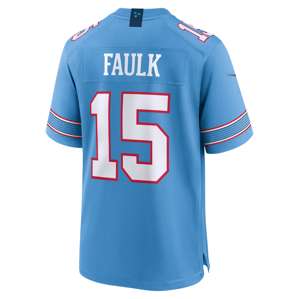 Keldric Faulk Tennessee Titans 2026 Draft First Round Pick No.31 Game Jersey - Light Blue