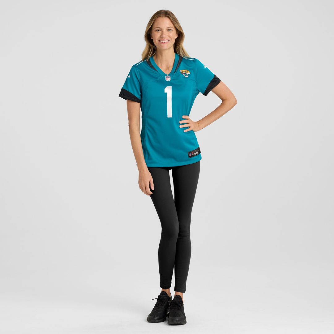 Number 1 Bride Jacksonville Jaguars Women's Game Jersey - Teal