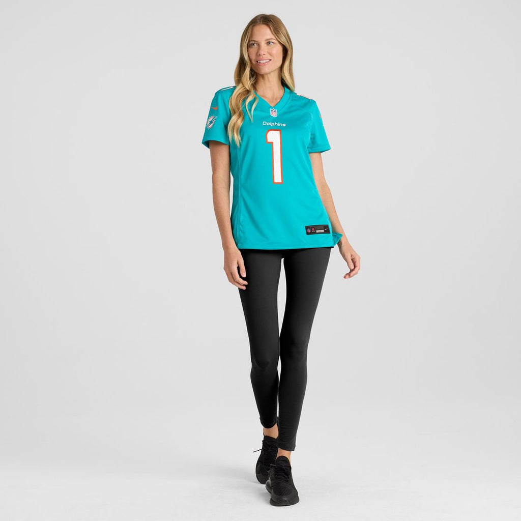Number 1 Bride Miami Dolphins Women's Game Jersey - Aqua