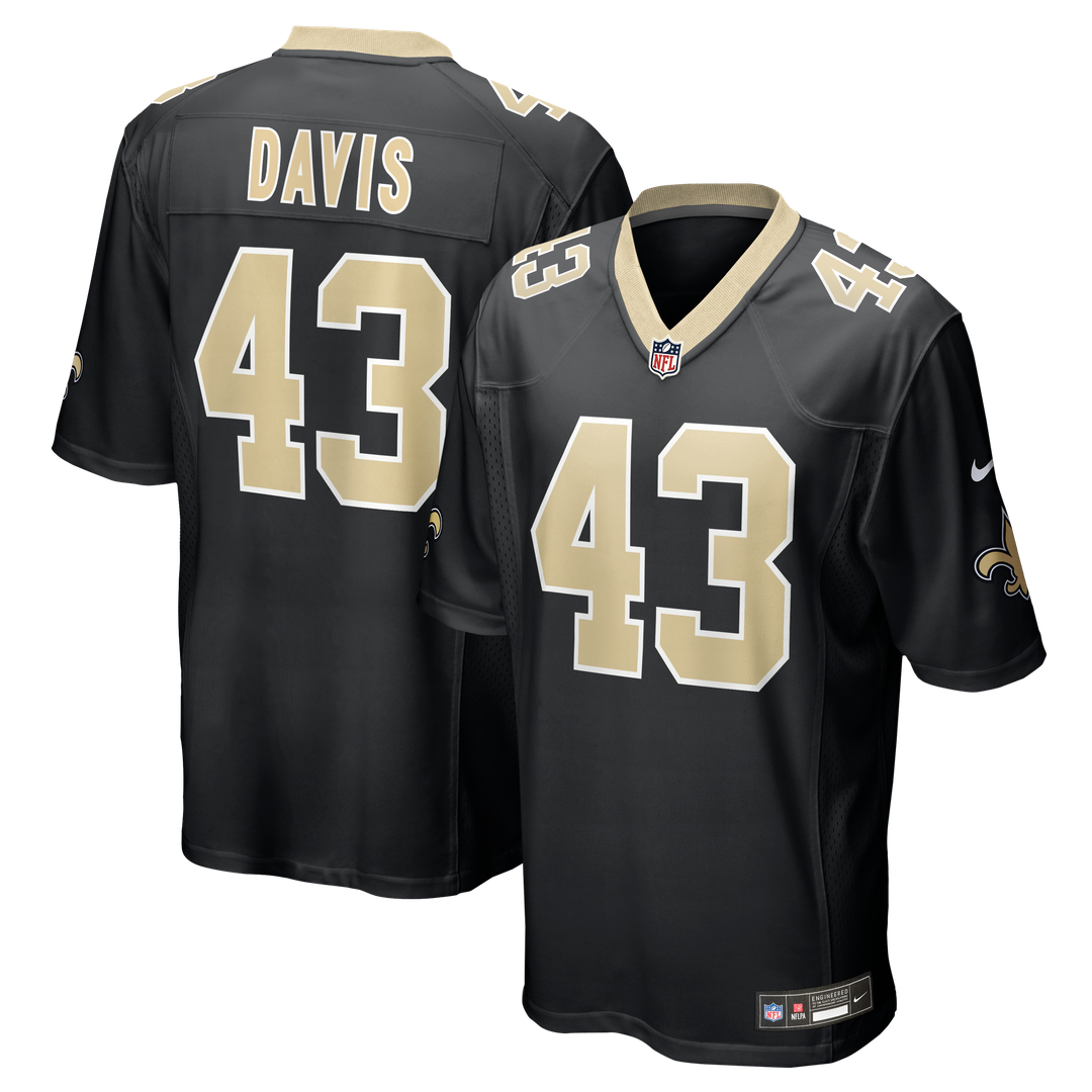 Michael Davis New Orleans Saints Team Game Jersey - Black