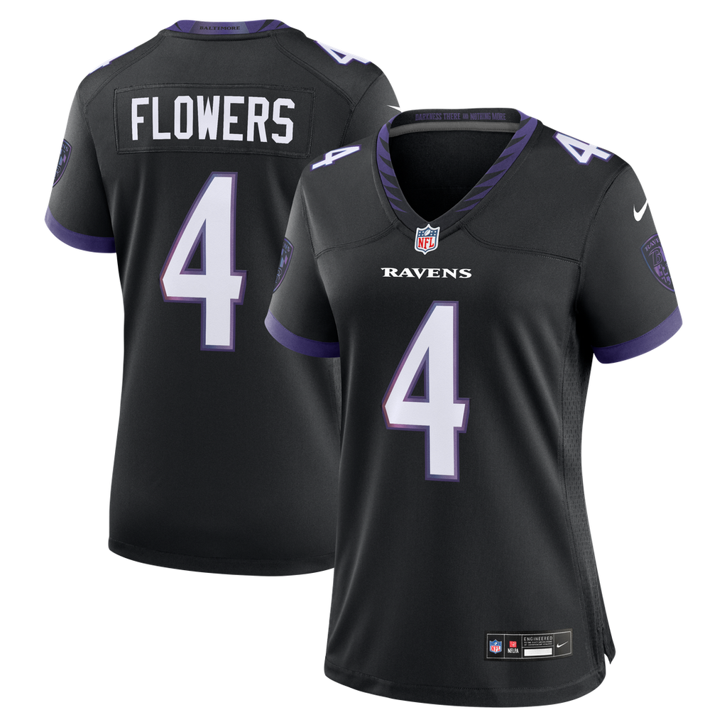 Zay Flowers Baltimore Ravens Women's Alternate Game Jersey - Black