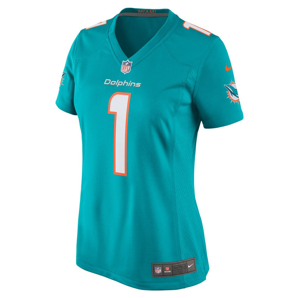 Number 1 Mom Miami Dolphins Women's Game Jersey - Aqua
