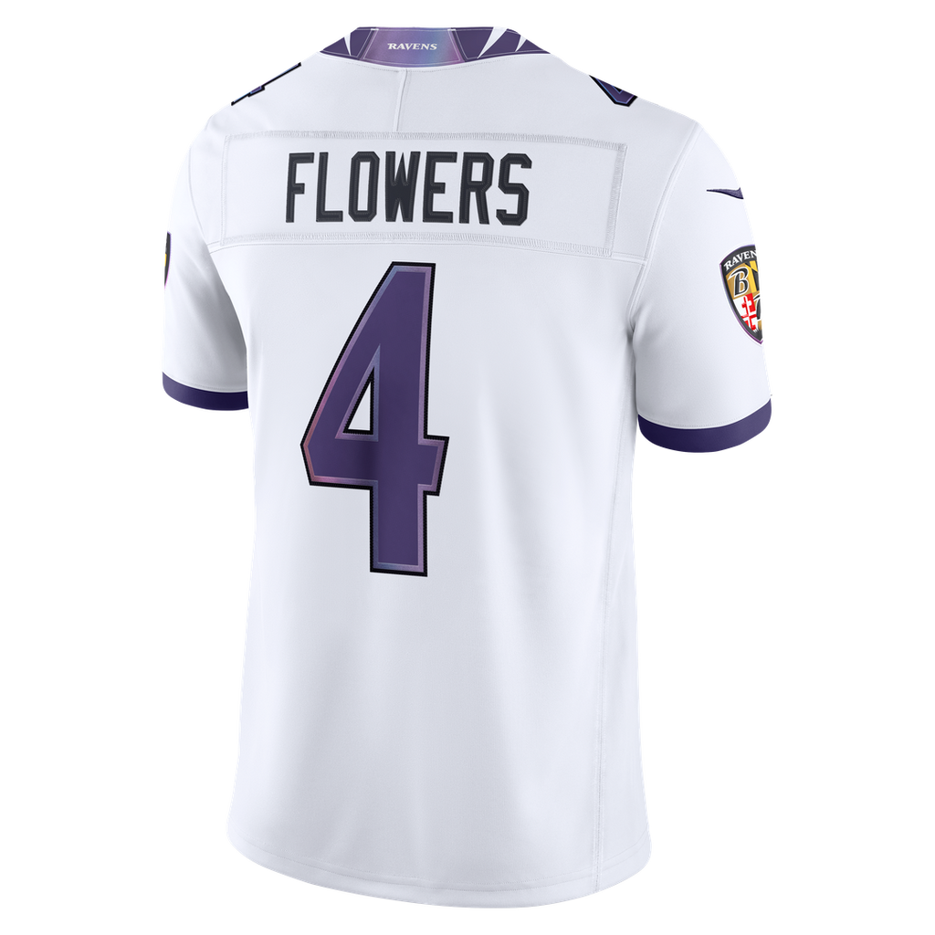 Zay Flowers Baltimore Ravens Vapor F.U.S.E. Stitched Limited Jersey - White