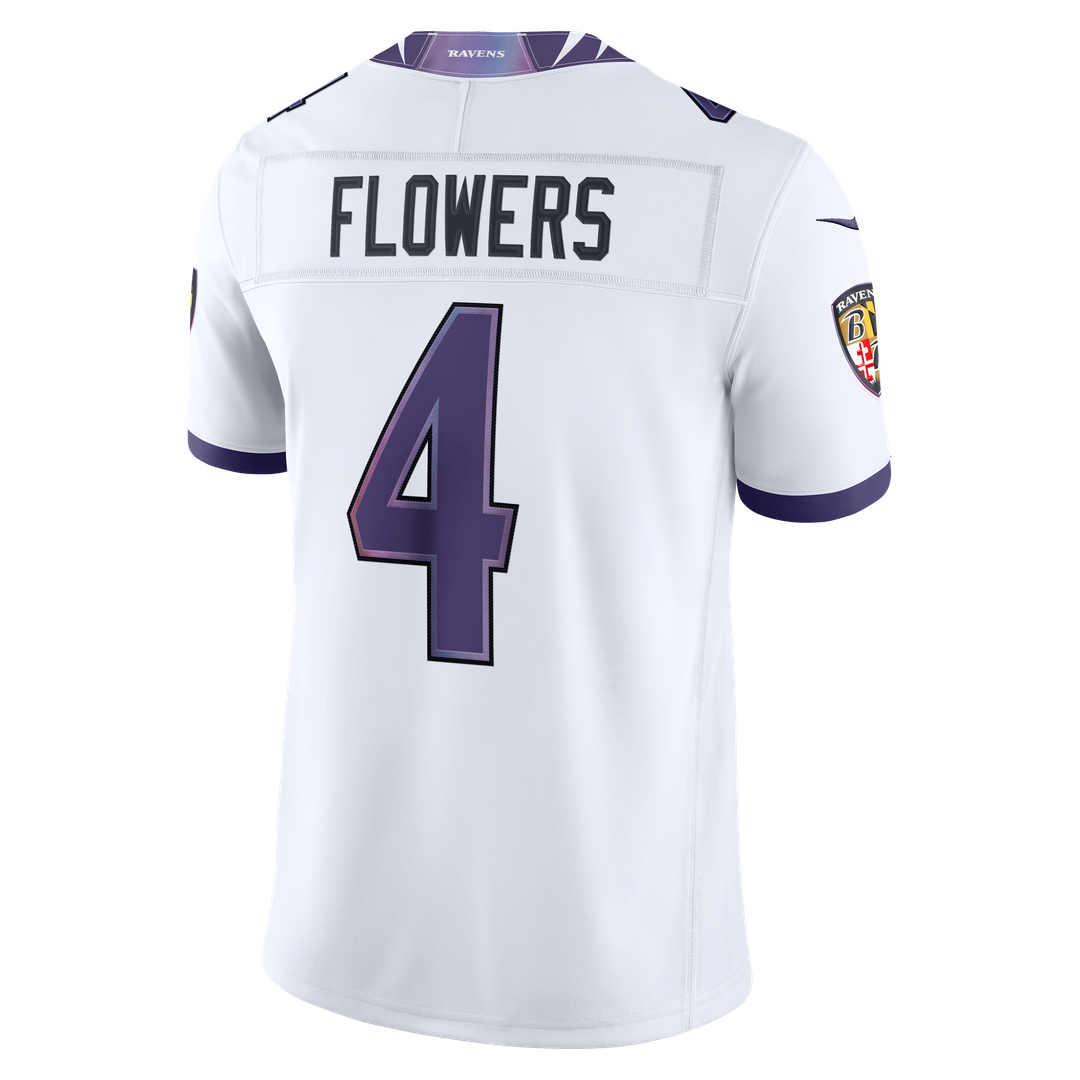 Zay Flowers Baltimore Ravens Vapor F.U.S.E. Stitched Limited Jersey - White