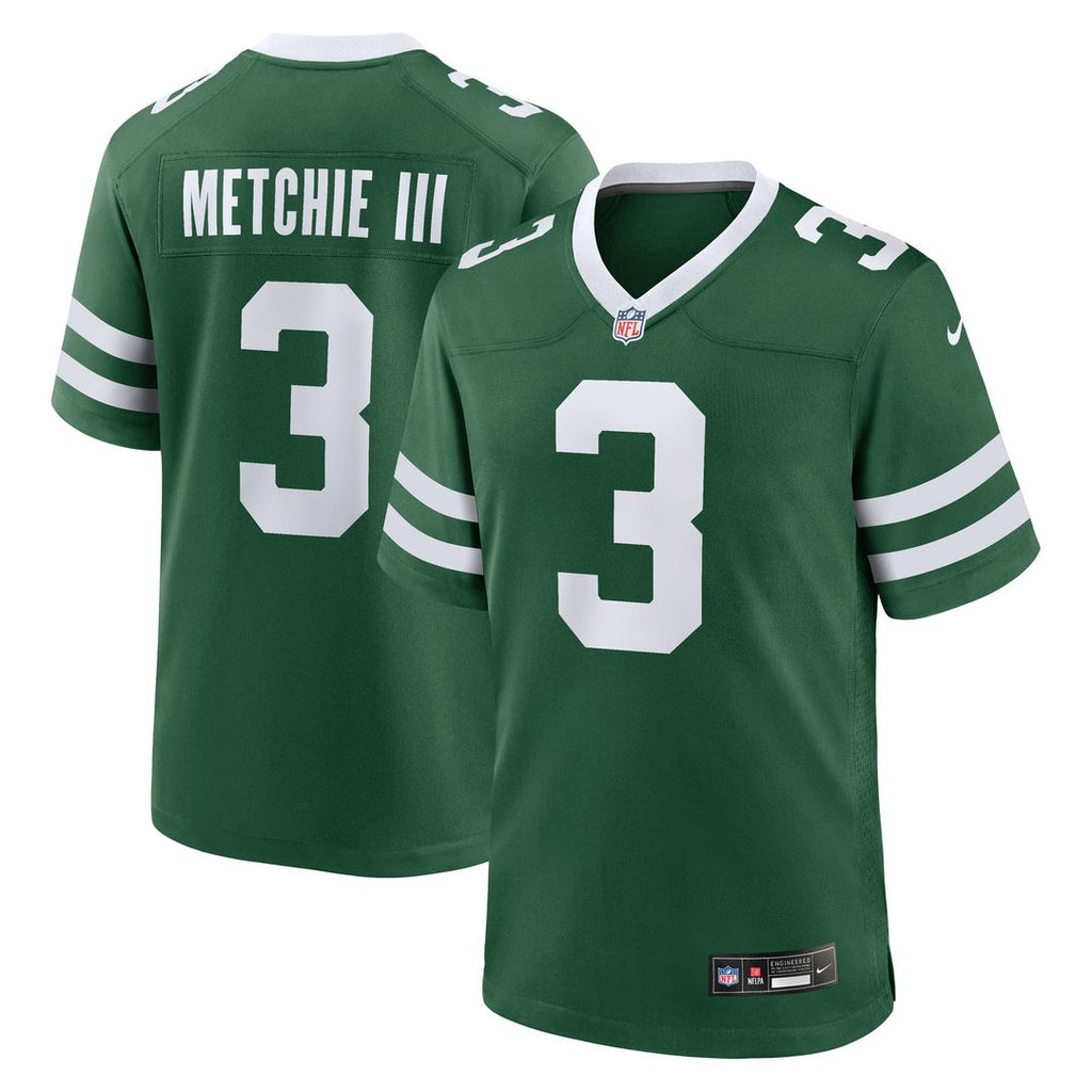 John Metchie III New York Jets Team Game Jersey - Legacy Green