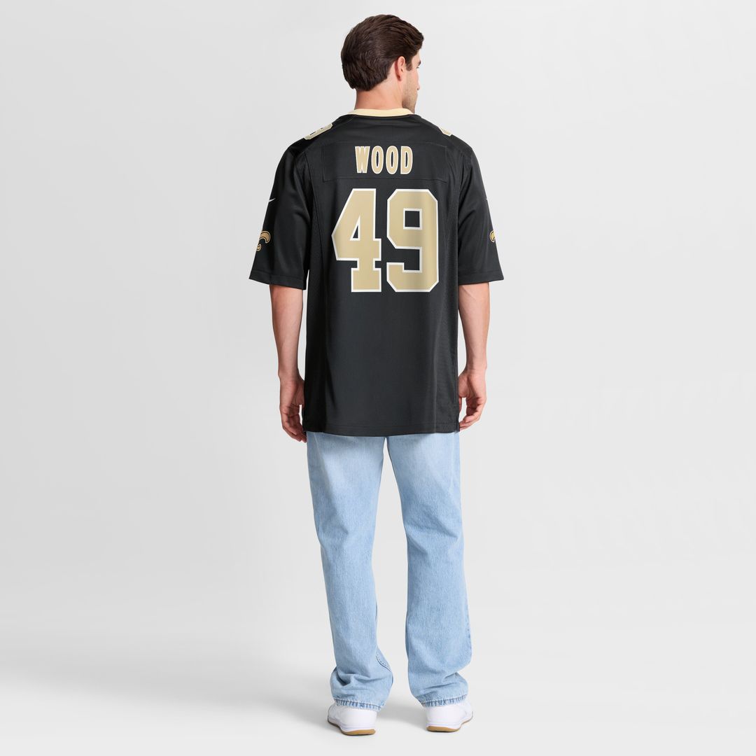 Zach Wood New Orleans Saints Game Jersey - Black